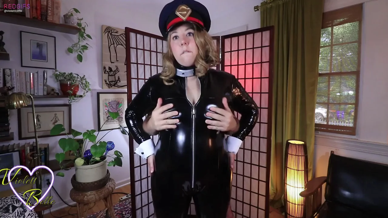 Camie Utsushimi's Shiny Latex Fucktoy Cop Cosplay 💦👮‍♀️