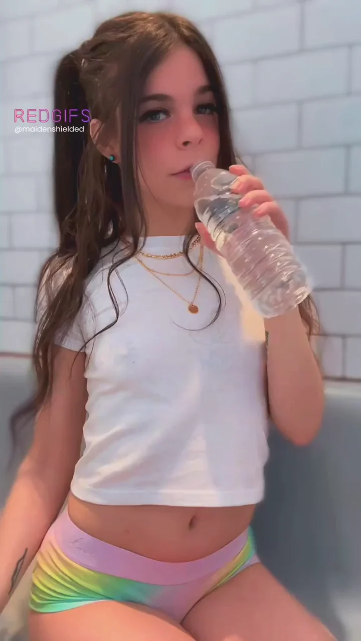 Tiny Titty Teen Soaks White Tee in Slutty Wet T-Shirt Tease