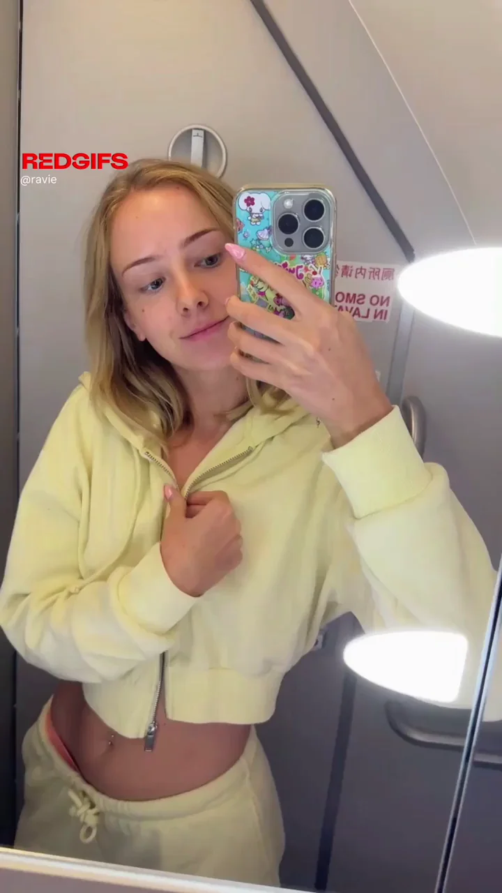 Flashing my tits in the airplane bathroom knowing someone was right outside… it turned me on even more