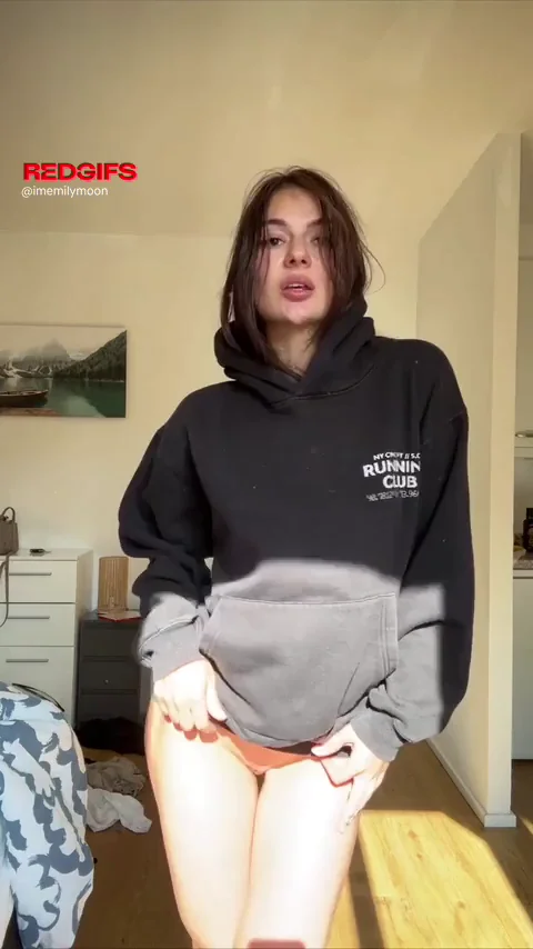 Petite Slut in Hoodie Teases Her Fuckable Skinny Frame