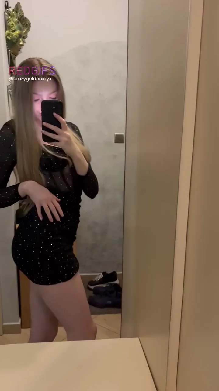 Tiny Teen's Tight Dress Tit Tease Reveal 😈🍑