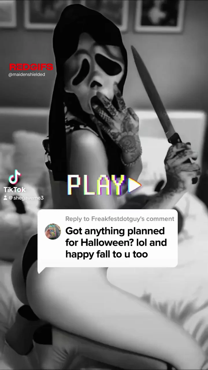 Petite Halloween Slut Teases Her Tight Ass in Orange Thigh Highs