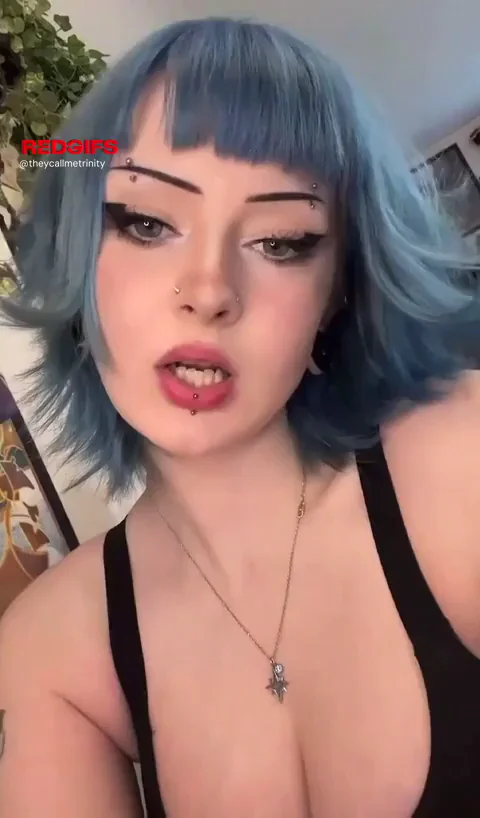 Goth Babe's Massive Tits Tease Before the Slutty Glow-Up