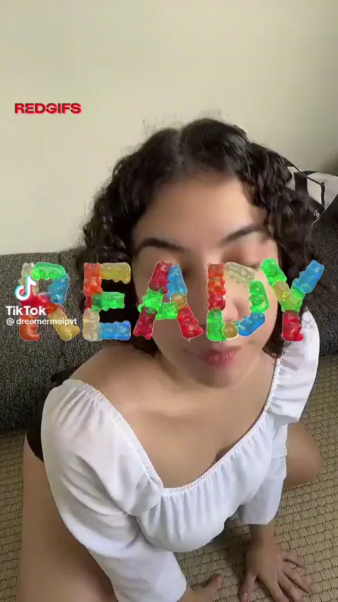 TikTok Thot's Gummy Bear Tongue Tease: Open Wide for the Slutty Stretch