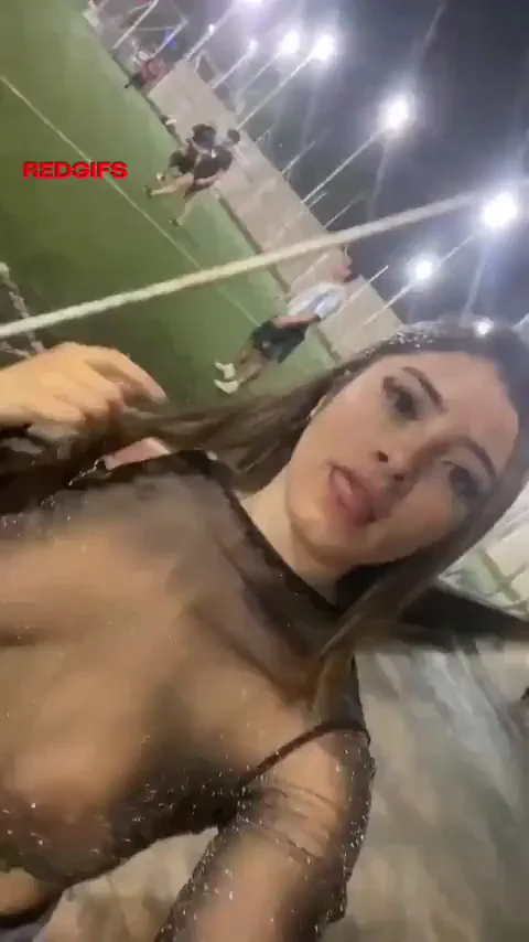 Oh Fuck... Sheer Slut Meliaare Teasing at Soccer Field! 🤯🔥👙