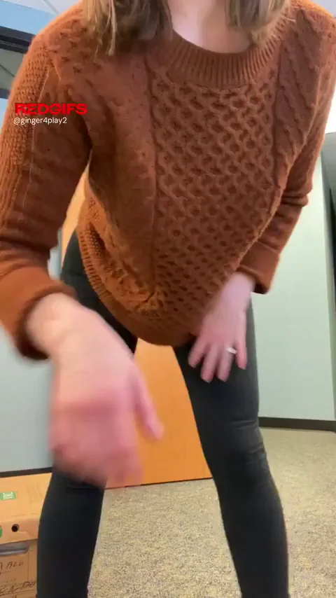 Office MILF's Naughty Sweater Flash & Leggy Tease