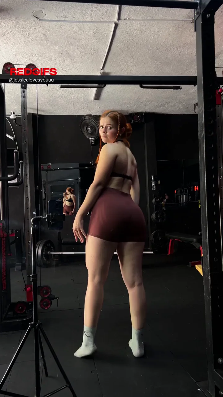 Small buns perfectly framed by yoga pants