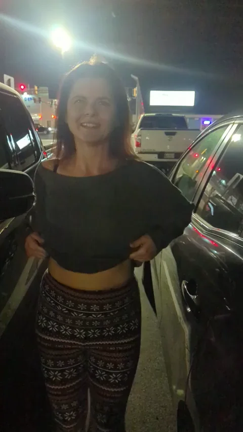 Public Tease: Average Granny's Slutty Night Out Flash