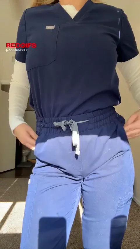 Nurse's Bubble Butt Heart-Pounder: Scrubs Dropping Low