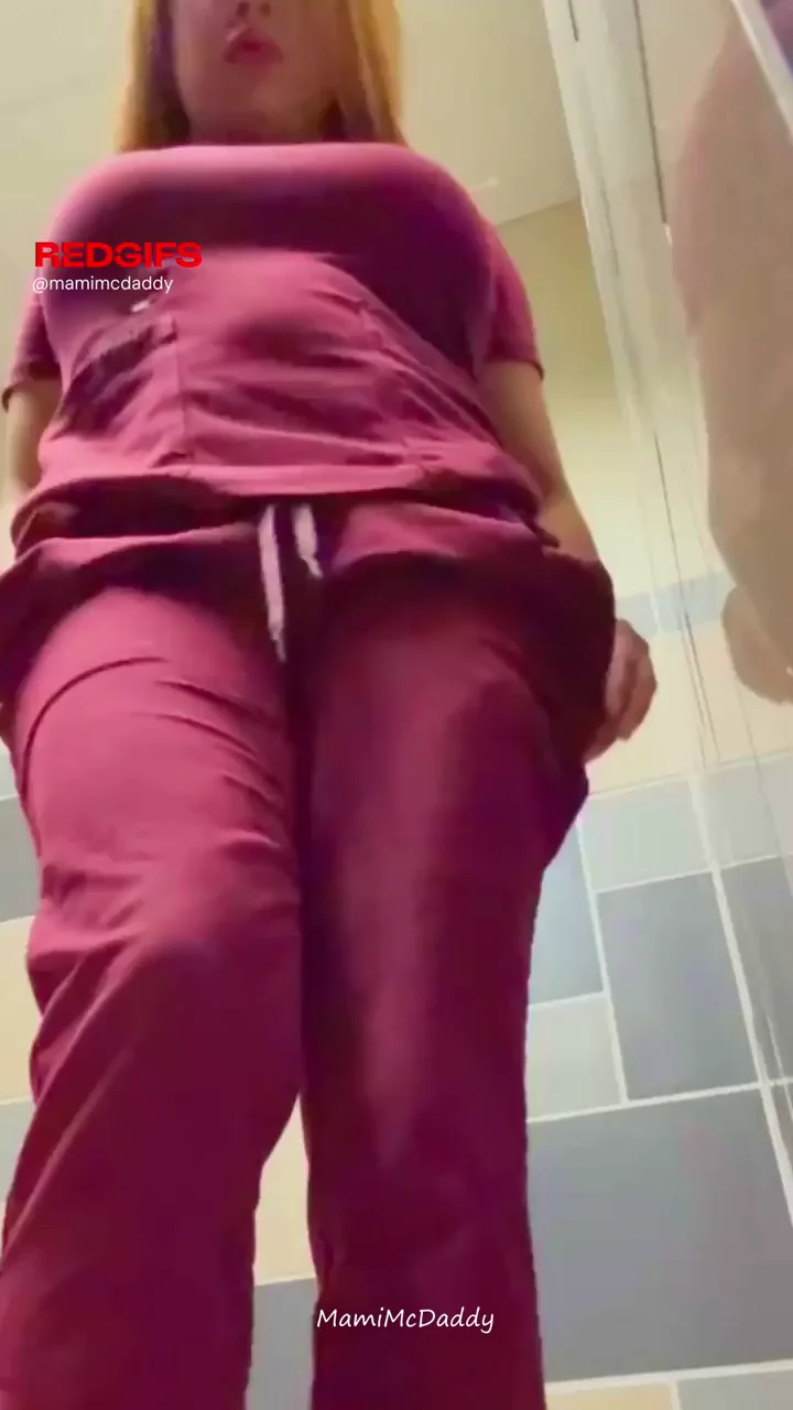 Thick 36YO Latina MILF Flaunts Mom-Bod Scrubs at Work