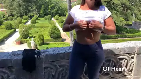Public Park Tit Flash Tease 😈🌳💦
