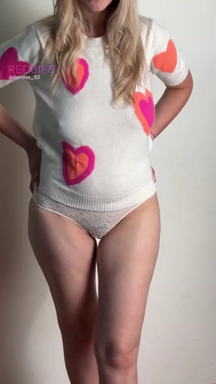 Taken Slut in Heart Top Teases Her Massive Saggy Tits & Hairy Pussy 😈💕