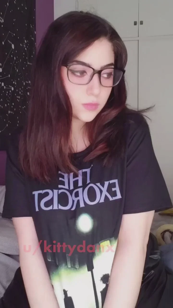 Goth Nerd Babe Miki Blue Teases Massive Tits for Horror Marathon 😈🧟‍♀️