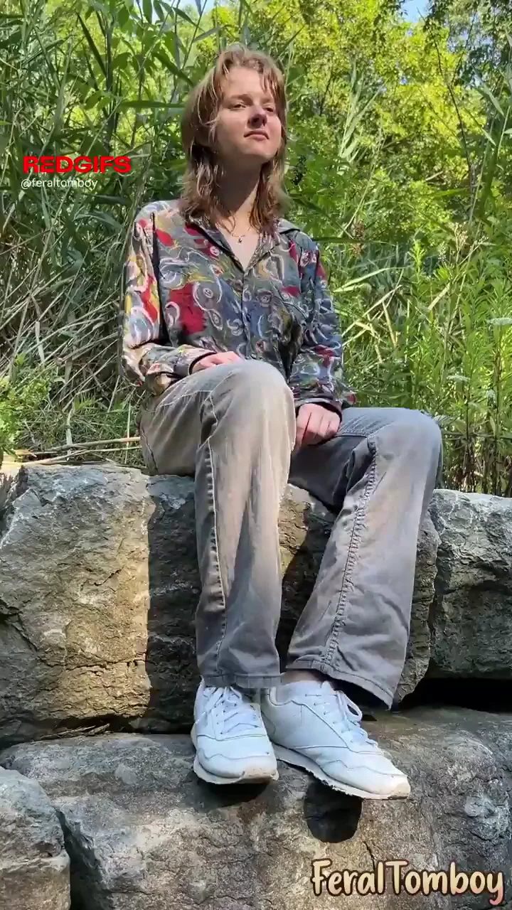 Petite Tomboy Tease Strips Bare by the River 🌊😈👣