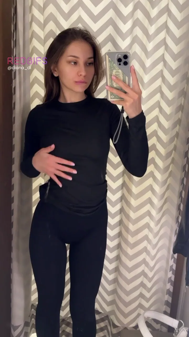Are you up for the challenge of licking my tits in the changing room
