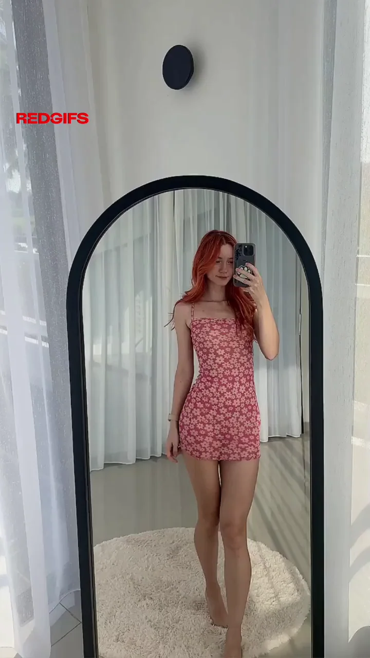 🔥 No Panties Under My Tight Red Dress, Redhead Tease 😈