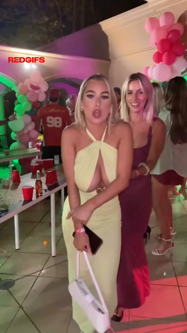 Yellow Dress Party Slut Spills Massive Tits 🔥🍾