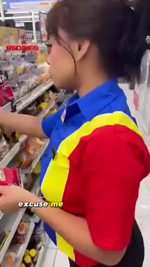 Supermarket Slut in Uniform Gets Toilet Pounded