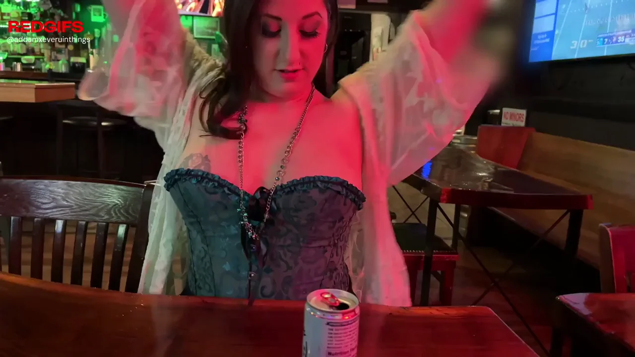 Classy MILF Tease Flashes Her Massive Tits in Public Bar 🔥🍸
