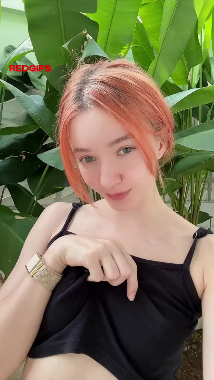 Redhead Tease Flashes Perky Small Tits in Public Jungle Spot