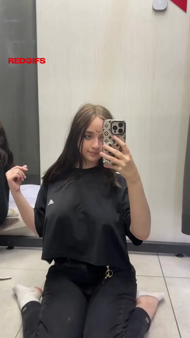 🩲 Bare Tits Tease in Changing Room Mirror 😈