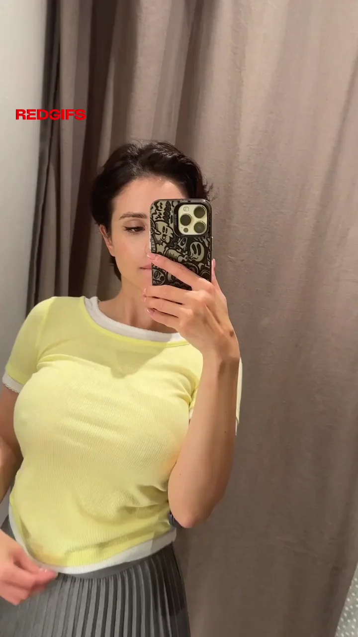 🔥 Changing Room Tease: Busty Short-Haired Slut Flashes Her Wild Tits & Ass 🍑💦