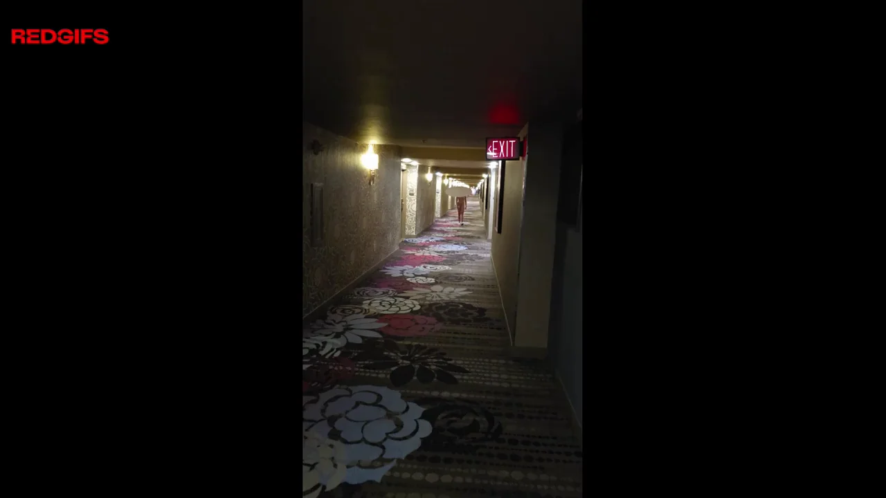 Naked in the hallway in Las Vegas