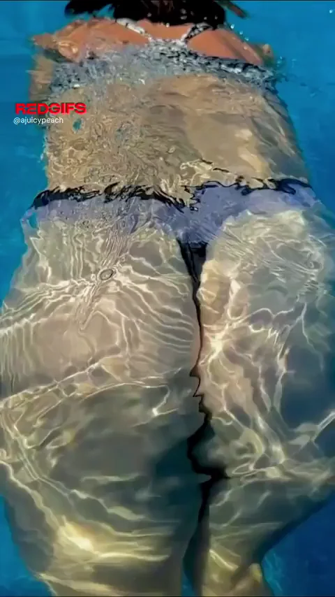My pussy slipped out while doing cool tricks in the pool