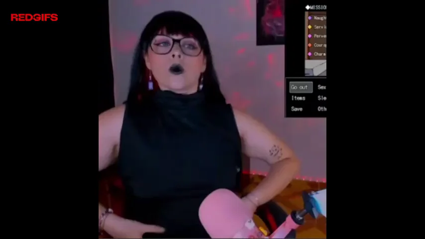 Goth Cam Slut's Pink Toy Tease