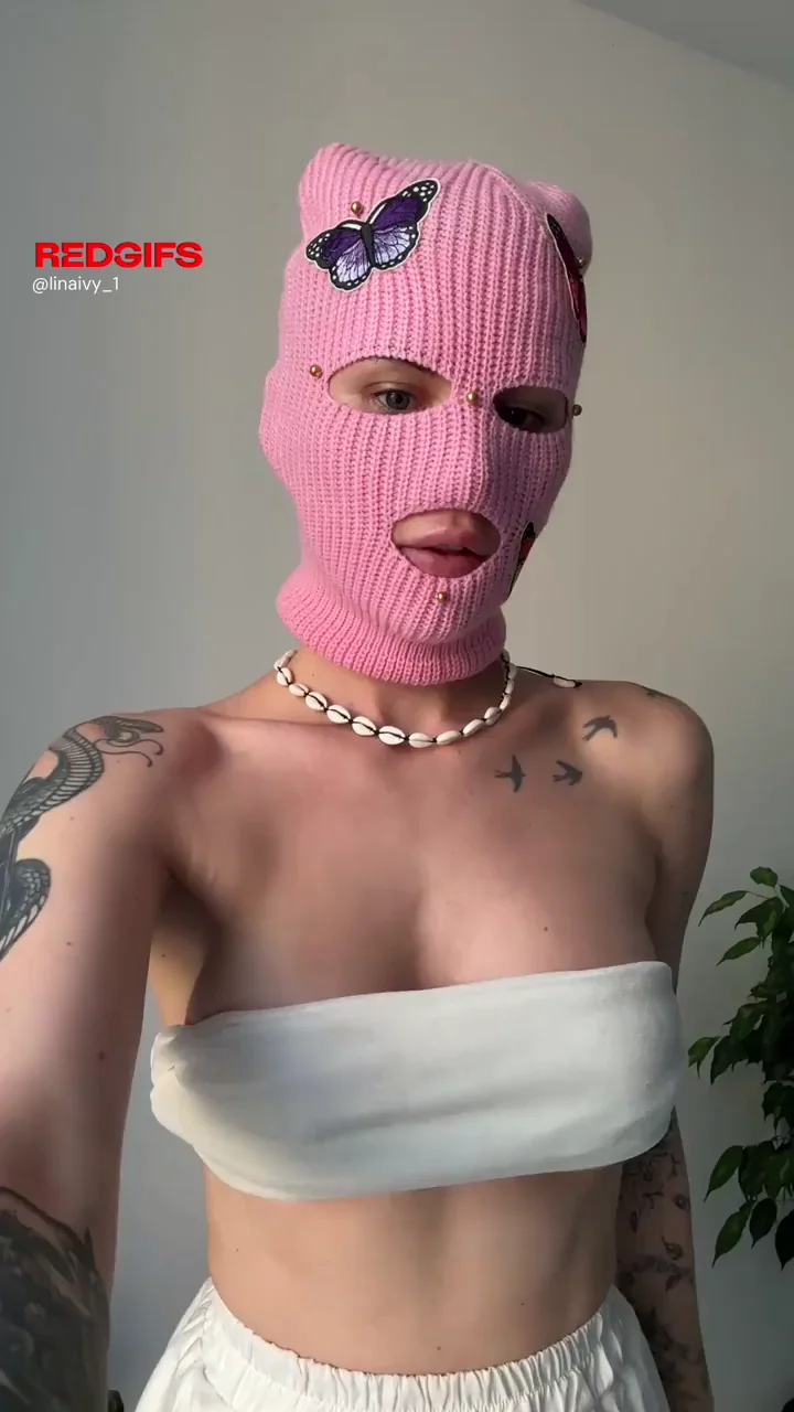 Pink Cat Mask Slut Teases Massive Tits for Cock Approval