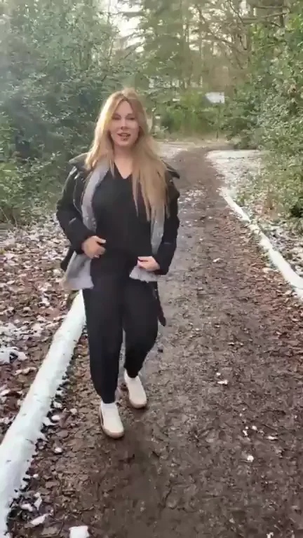 Okay so this didn’t go to plan... I got caught flashing in the woods. oops! ? [GIF]