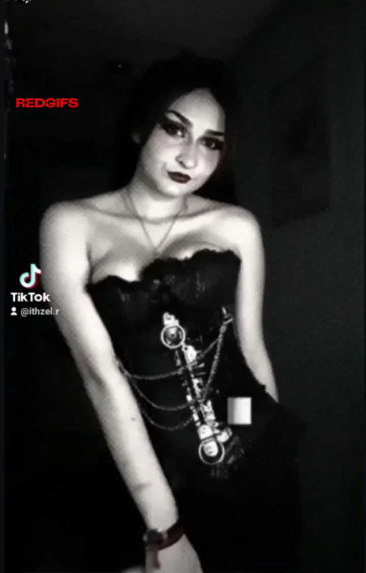 Goth TikTok Slut @ithzel.r Teases Massive Natural Tits in Corset