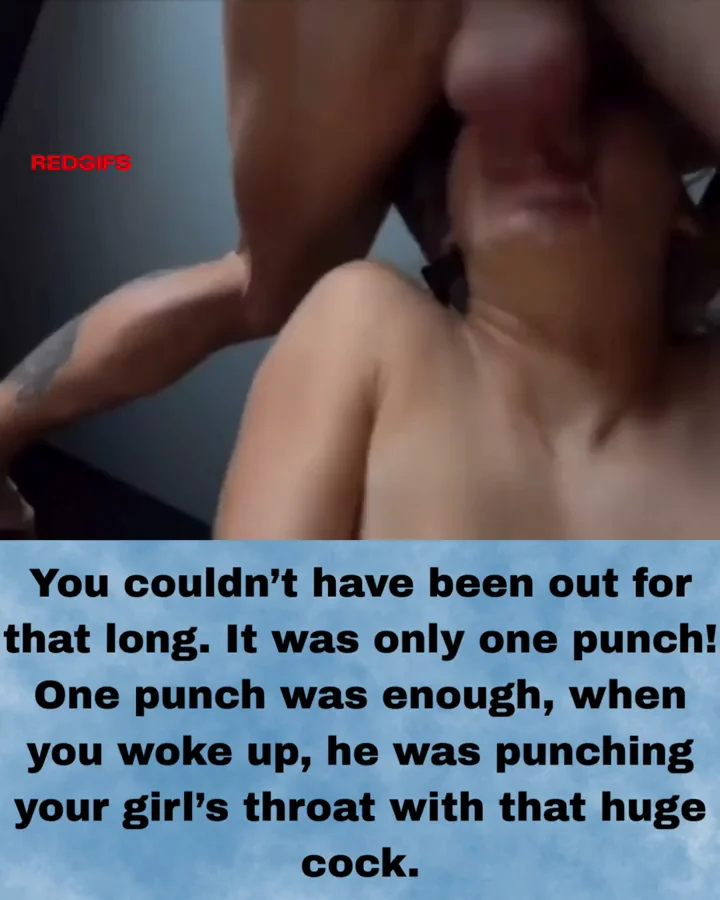 Bully's Massive Cock Punches Girlfriend's Throat While Cuck Watches from Floor