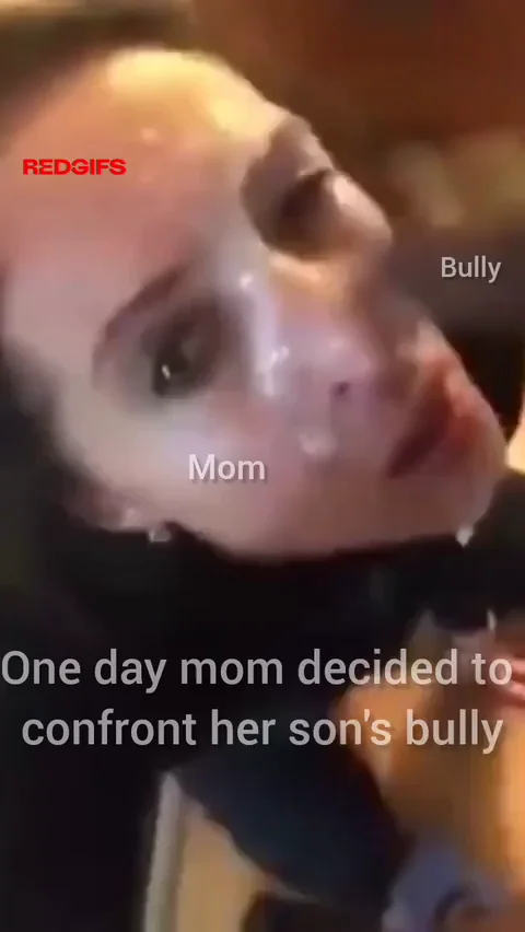 I told my mom to not go to my bully's house but she didn't stop and then bully sent me this video of mom blowing away his massive bbc and taking his huge cumshot on her slutty face