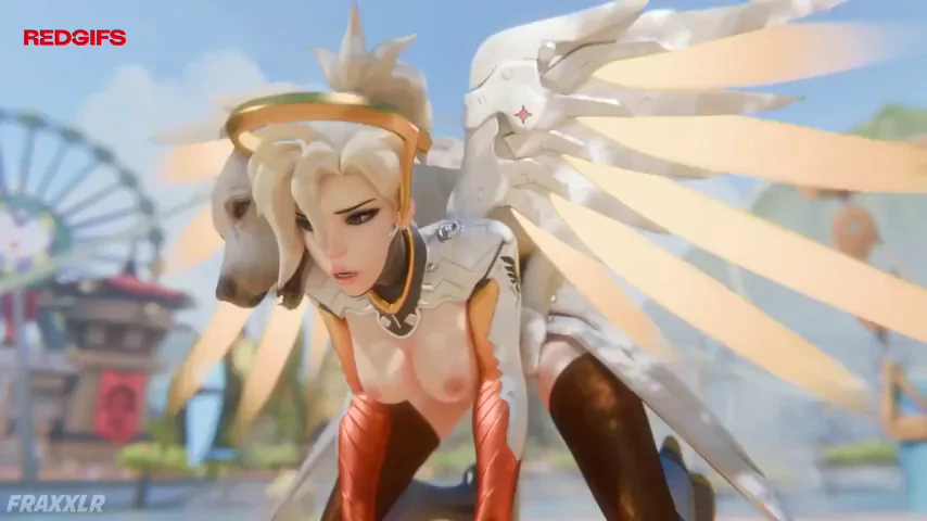 Mercy got her pussy destroyed by a dog in heat(fraxxir)