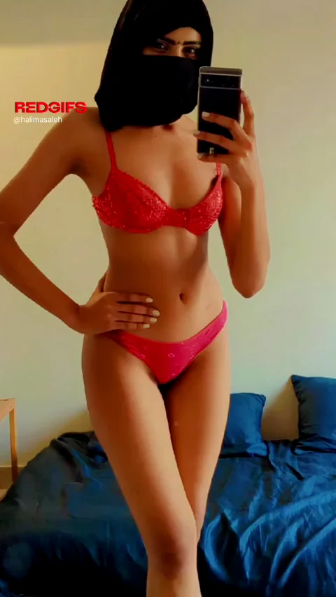 Hijabi Slut in Red Lingerie Drains Your Balls Dry 😈💦