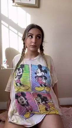 Imagine This Slut Riding Your Cock in Mickey Tee 😈🍆