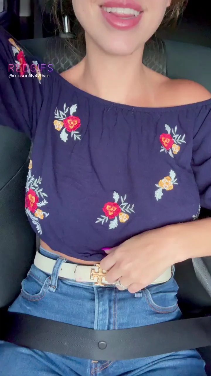 Shotgun Slutwife's Massive Tits Tease in the Car Ride