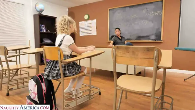 This blonde student is a real slut