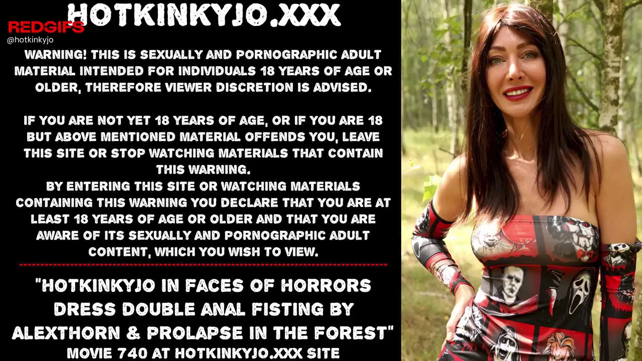 Hotkinkyjo in faces of horrors dress double anal fisting by AlexThorn &amp; prolapse in the forest