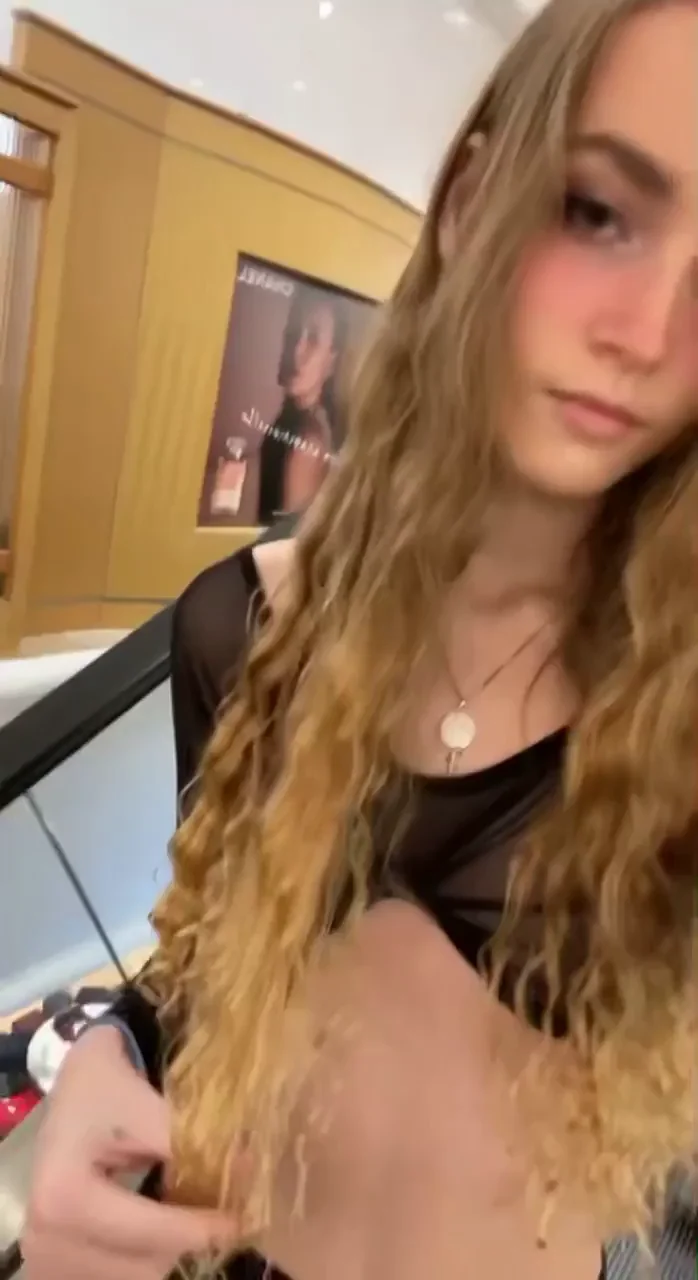Petite Teen Slut's Sheer Mall Tease Outfit? 😈🛍️