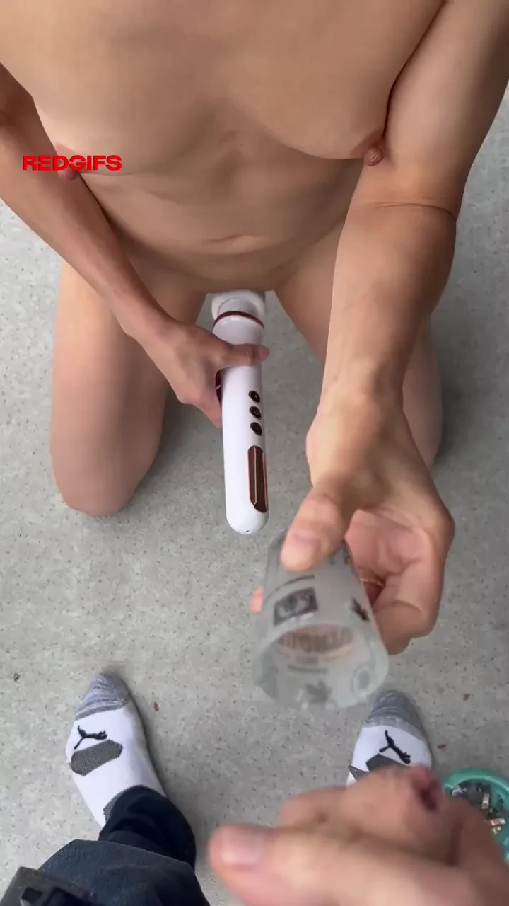 Swallowing cum from a shot glass