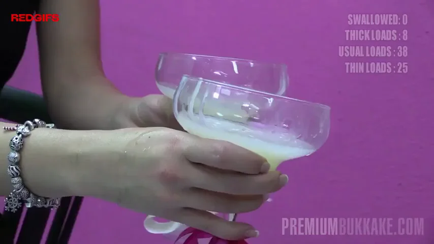 3 glasses of jizz for Eva.