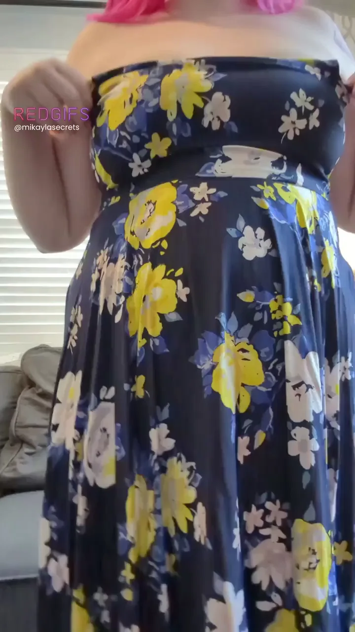 Never know what Mrs. S is hiding under her dress
