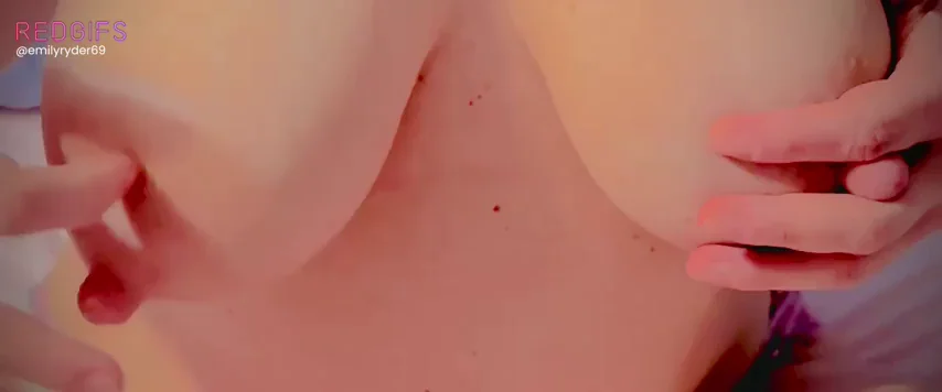 Just thinking about riding your cock and you playing with my tits.