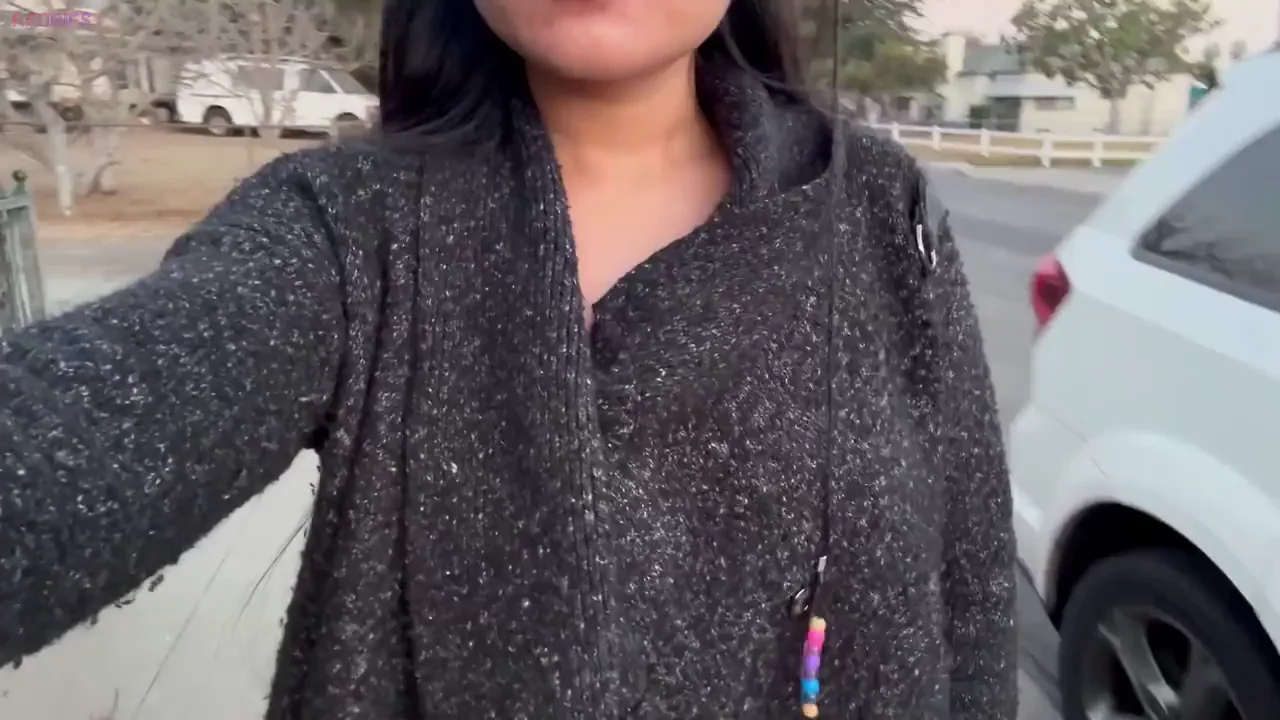 Bored College Asian Slut's Public Tit Flash Walk 😈❄️
