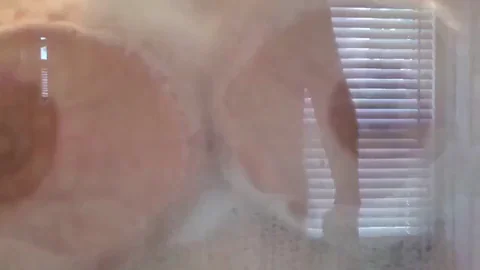 🔥 Steamy Shower Tits Tease Behind Blinds 😈🍑