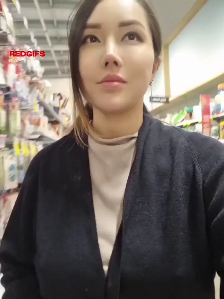 Showing off my tits at the grocery store!
