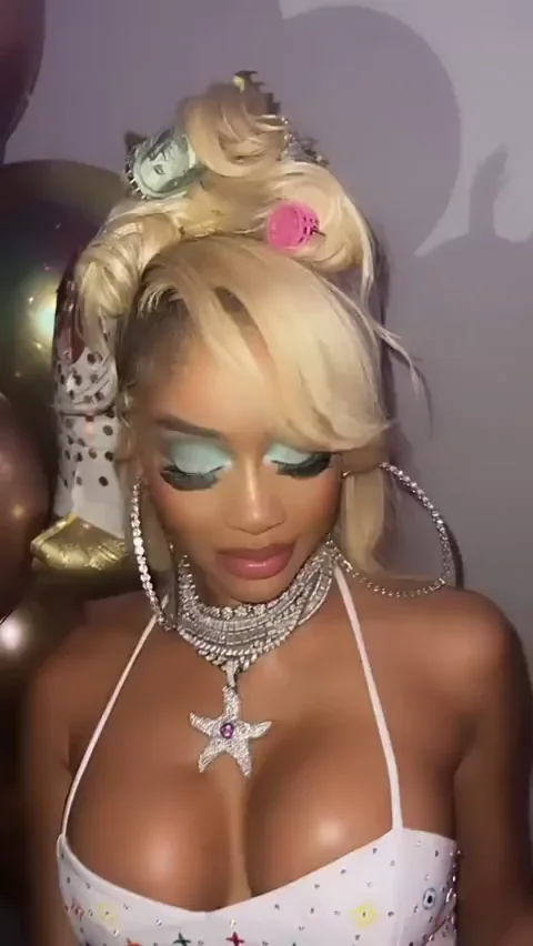 Saweetie Flashes Juicy Upskirt in Tight White Thong