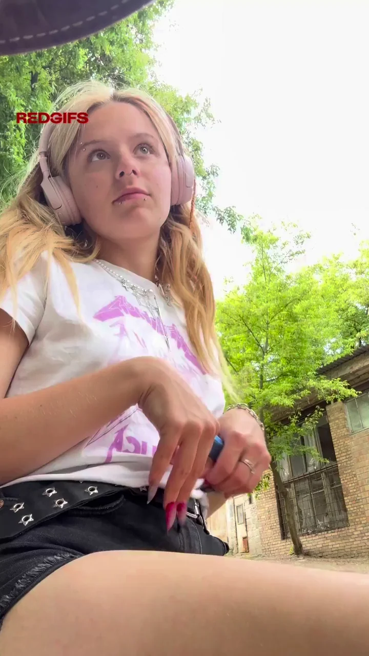 Tomboy Babe's Massive Tits Bounce Hello on Street Stroll